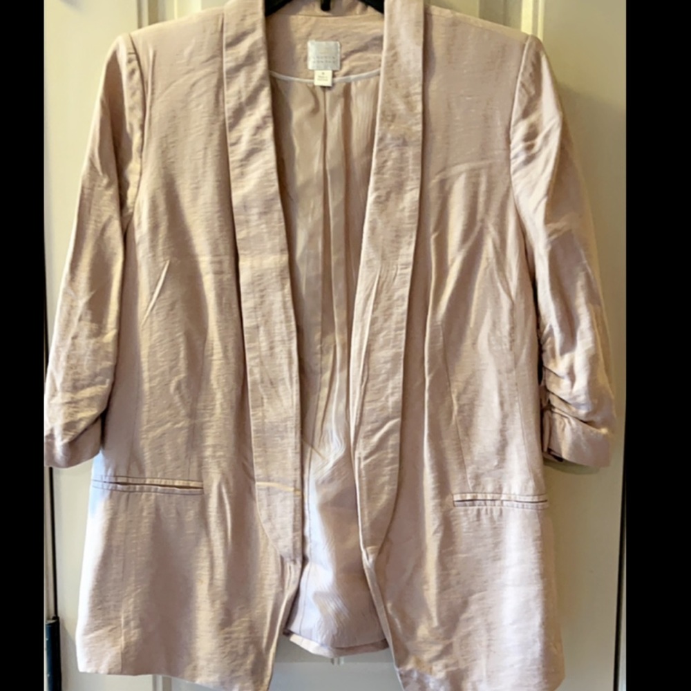 LC Lauren Conrad Blush Pink Open-Front Blazer